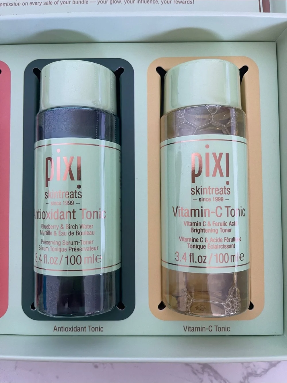 Pixi Tonic Trio Set — Green, Pink & Amber Bottles